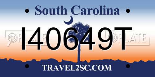 I40649T South Carolina License Plate
