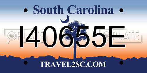 I40655E South Carolina License Plate