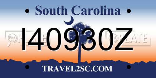 I40930Z South Carolina License Plate