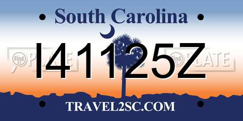 I41125Z South Carolina License Plate