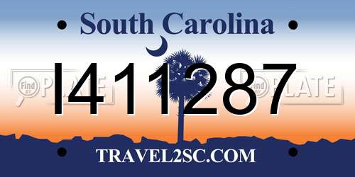 I411287 South Carolina License Plate