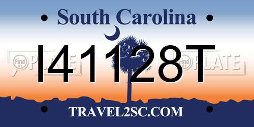 I41128T South Carolina License Plate