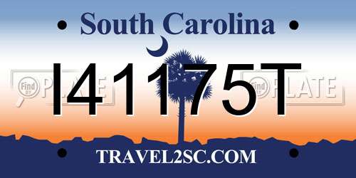 I41175T South Carolina License Plate
