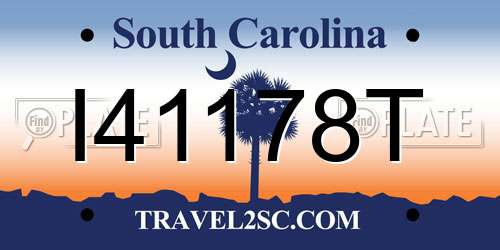 I41178T South Carolina License Plate