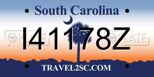 I41178Z South Carolina License Plate