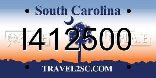 I412500 South Carolina License Plate