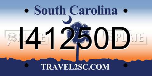 I41250D South Carolina License Plate