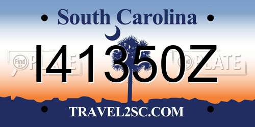 I41350Z South Carolina License Plate