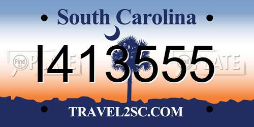 I413555 South Carolina License Plate