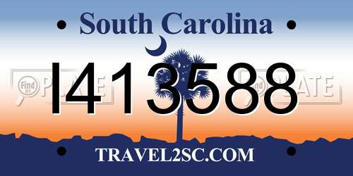 I413588 South Carolina License Plate