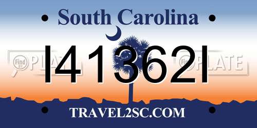 I41362I South Carolina License Plate