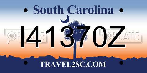 I41370Z South Carolina License Plate