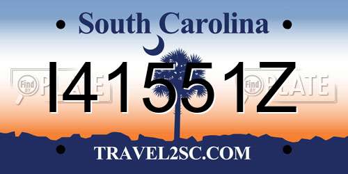 I41551Z South Carolina License Plate