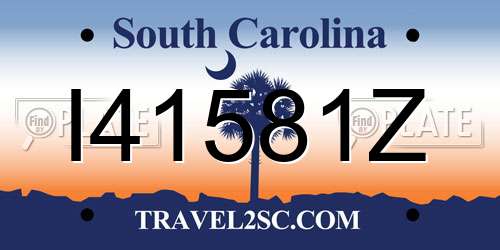 I41581Z South Carolina License Plate