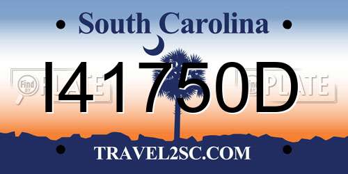I41750D South Carolina License Plate
