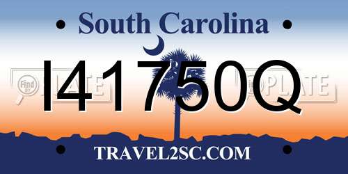 I41750Q South Carolina License Plate