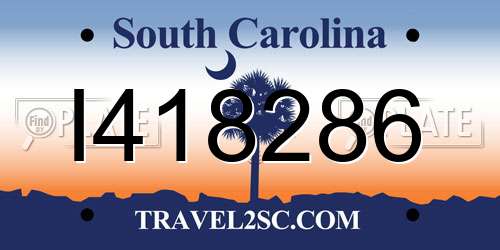 I418286 South Carolina License Plate