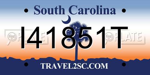 I41851T South Carolina License Plate