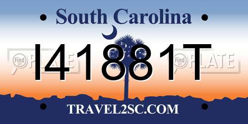 I41881T South Carolina License Plate