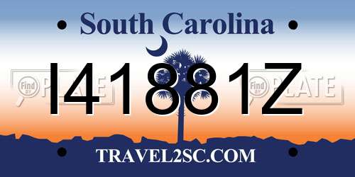I41881Z South Carolina License Plate