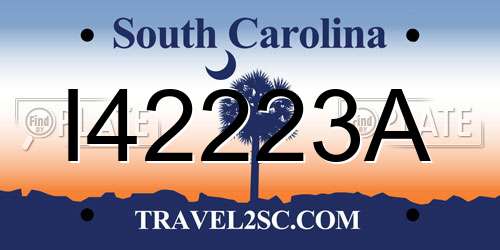 I42223A South Carolina License Plate