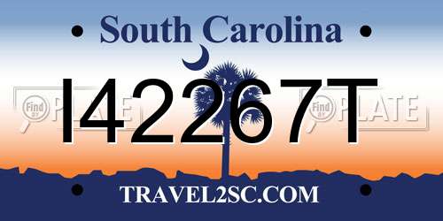 I42267T South Carolina License Plate