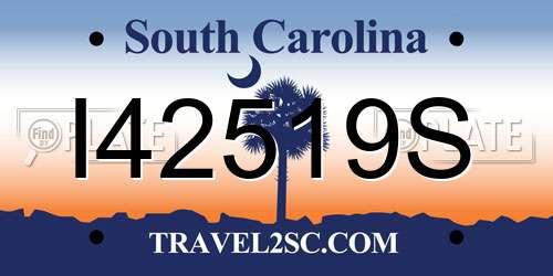 I42519S South Carolina License Plate