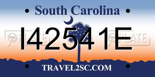 I42541E South Carolina License Plate