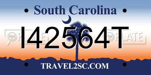 I42564T South Carolina License Plate