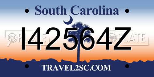 I42564Z South Carolina License Plate