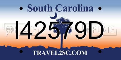 I42579D South Carolina License Plate