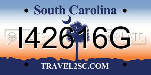 I42616G South Carolina License Plate