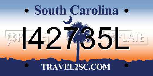 I42735L South Carolina License Plate