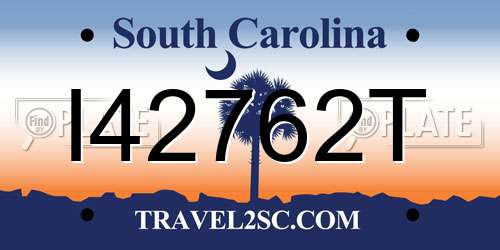 I42762T South Carolina License Plate