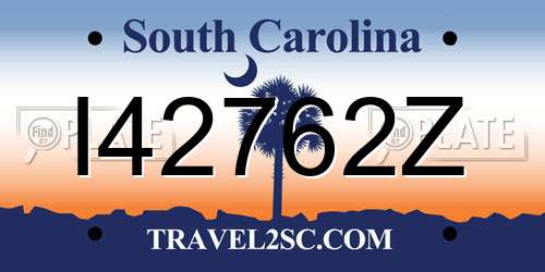 I42762Z South Carolina License Plate