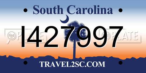 I427997 South Carolina License Plate