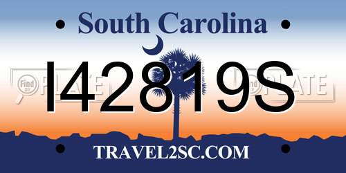 I42819S South Carolina License Plate