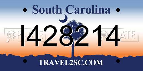 I428214 South Carolina License Plate