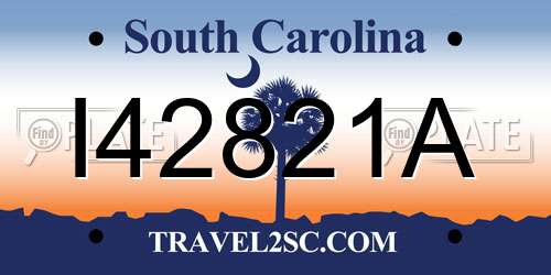 I42821A South Carolina License Plate