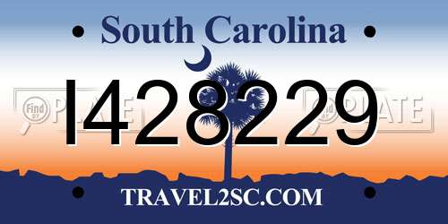 I428229 South Carolina License Plate