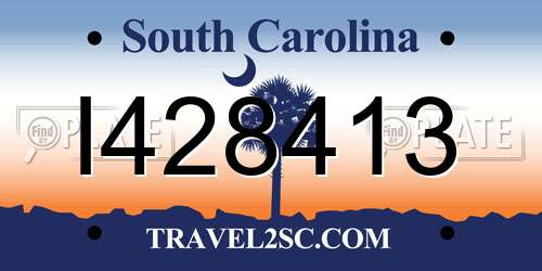I428413 South Carolina License Plate