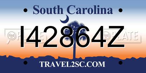 I42864Z South Carolina License Plate