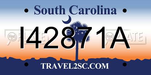 I42871A South Carolina License Plate
