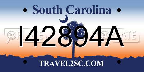 I42894A South Carolina License Plate