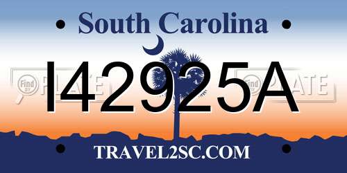 I42925A South Carolina License Plate