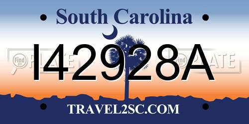 I42928A South Carolina License Plate