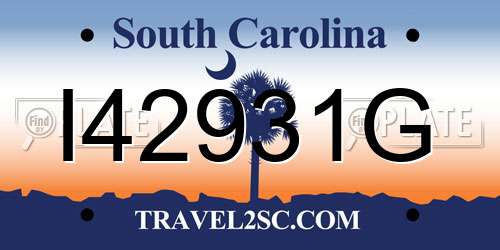 I42931G South Carolina License Plate