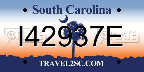 I42937E South Carolina License Plate