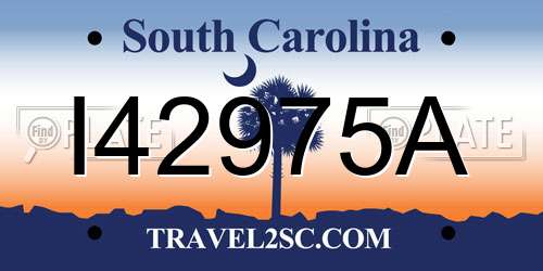 I42975A South Carolina License Plate