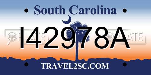 I42978A South Carolina License Plate